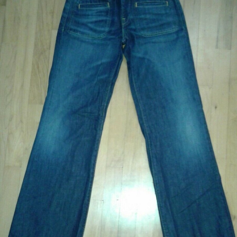 Replay WV528 HUSTLE Wide Leg Flare Blue Jeans